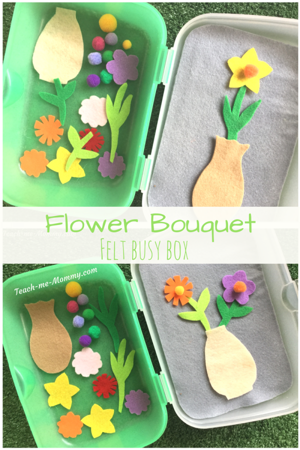 flower bouquet busy box pin